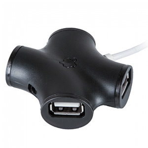 Разветвитель USB CBR CH-100 Black, 4 порта, USB 2.0