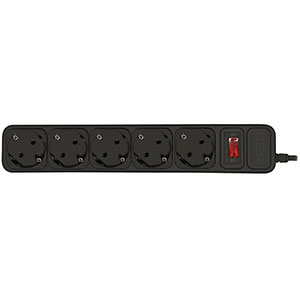 Фильтр сетевой CBR CSF 2500-5.0 black (5 розеток; 5,0 м, 10A)