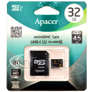 Карта памяти micro-SD Apacer 32GB class 10 + адаптер