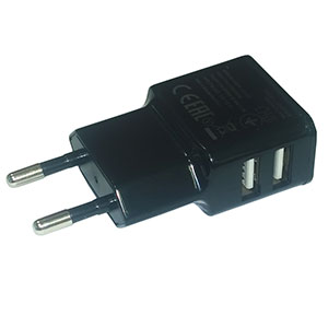 Заряд. устр. сетевое Intro CC201 2 USB, 2,1A черный + кабель microUSB / lightning