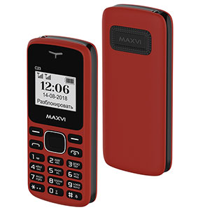 Телефон сотовый Maxvi C23 Red-black