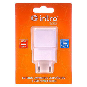 Заряд. устр. сетевое Intro CC105, 1 USB, 1A