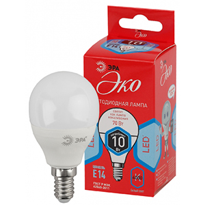 Лампа светодиодная ЭРА LED ЭКО P45-10w-840-E14 холодный свет