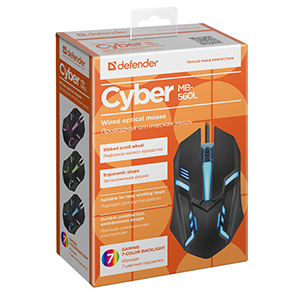 Мышь Defender Cyber MB-560L black, USB (52560)