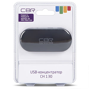 Разветвитель USB CBR CH-130, 4 порта, USB 2.0