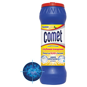 Порошок чистящий Comet с дезинфиц. свойствами Лимон с хлоринолом в банке 475 г (8001480024724)