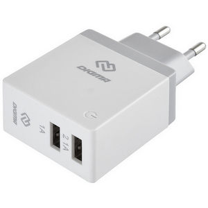 Заряд. устр. сетевое Digma DGWC-2U-3A-WG, 2.1A + 1A, 2 USB, белый