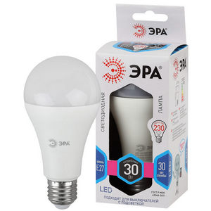 Лампа светодиодная  ЭРА LED A65-30w-840-E27 холодный свет