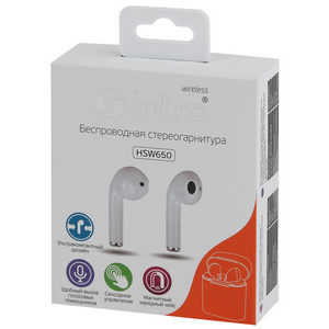 Наушники беспроводные Intro HSW650 бел. Bluetooth