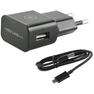 Заряд. устр. сетевое Red Line NT-1A, USB, 1A черный + кабель microUSB