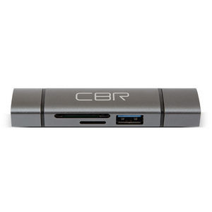 Картридер CBR Gear, USB Type-C / USB 3.0, доп.выход USB 3.0