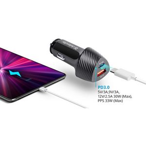 Зарядное устройство автомобильное Defender UCA-92 USB QC3.0, Type-C / PD3, 48W 83851