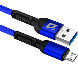 Шнур USB А-микро USB (1 м) шт.-шт. Defender F167 2,4A 87105BLU син.