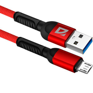 Шнур USB А-микро USB (1 м) шт.-шт. Defender F167 2,4A 87105RED крас.