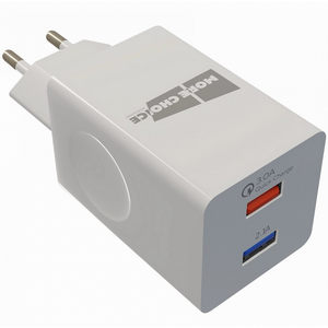 Заряд. устр. сетевое More choice NC55QCa, 2USB + кабель Type-C, 3.0A, QC3.0 white