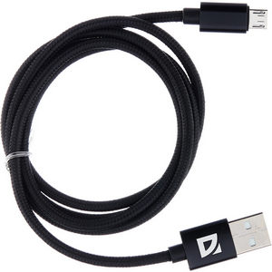 Шнур USB А-микро USB (1 м) шт.-шт. Defender F85 1,5A 87102BLA чер.