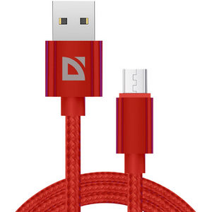 Шнур USB А-микро USB (1 м) шт.-шт. Defender F85 1,5A 87102RED крас.