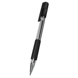 Ручка шариковая Deli Arrow EQ01620 d=0,7мм резин. манжета, чернила чер. (прозрачный / черный)