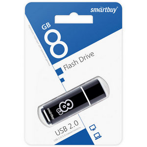 Накопитель Flash Smartbuy 8Gb Glossy series Black (SB8GBGS-K)