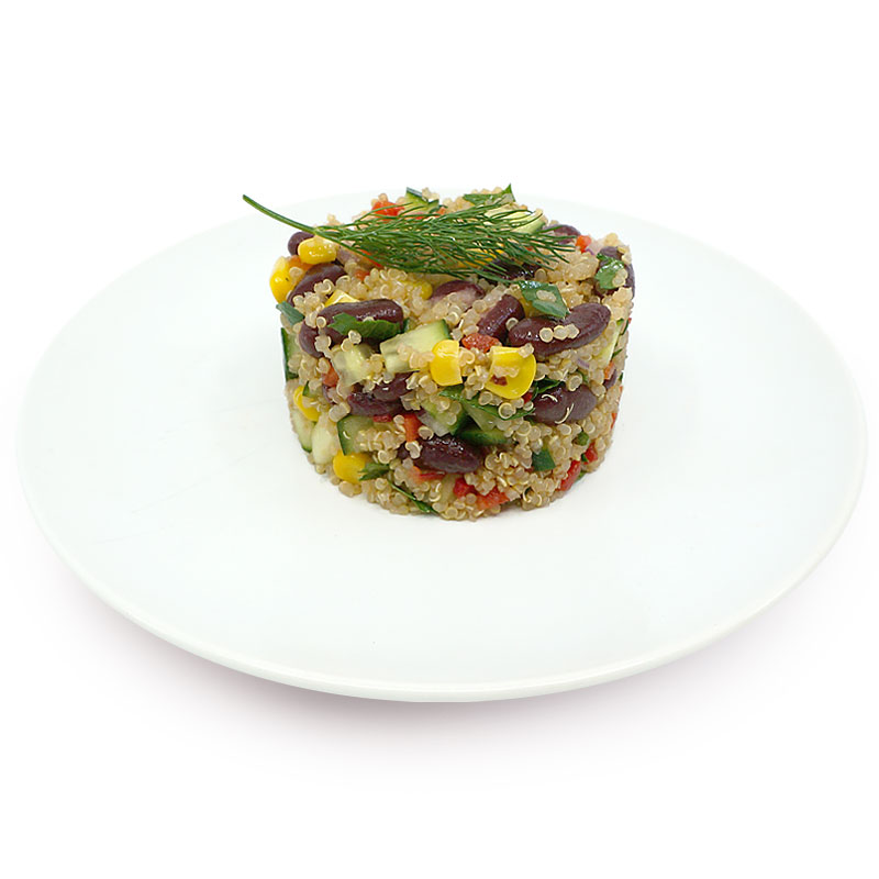 Салат с киноа, фасолью и овощами