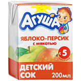 Сок Агуша 200мл яблоко-персик