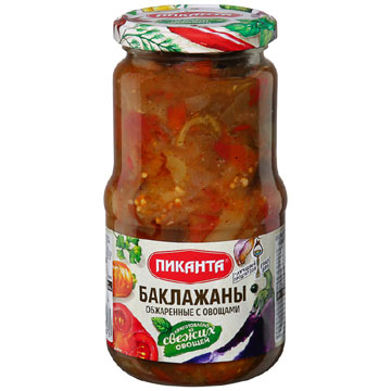 Баклажаны Пиканта 520г обжаренные с овощами ст/б