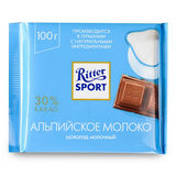 Шоколад Риттер Спорт 100г молочный с альпийским молоком
