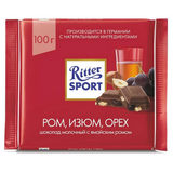 Шоколад Риттер Спорт 100г молочный с ромом/изюм и фундук