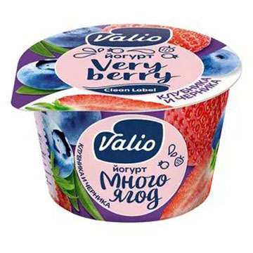 Йогурт Валио 180г 2,6% Черника и Клубника