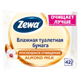 Бумага туалетная влажная Зева 42шт Миндальное молочко