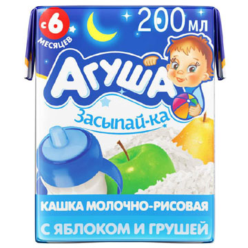 Каша Агуша 200г 2,7% рисовая с яблоком-грушей