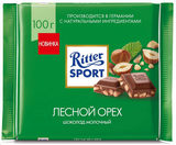 Шоколад Риттер Спорт 100г молочный с обжар.орехом лещины