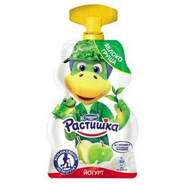 Йогурт Растишка 70г 3% груша-яблоко дой пак