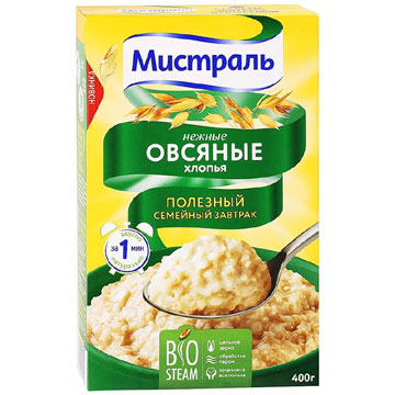 Хлопья Мистраль 400г овсяные