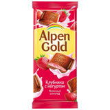 Шоколад Альпен Гольд 85г клубника/йогурт