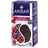 Чай Акбар 25*1,5г черный малина и черника
