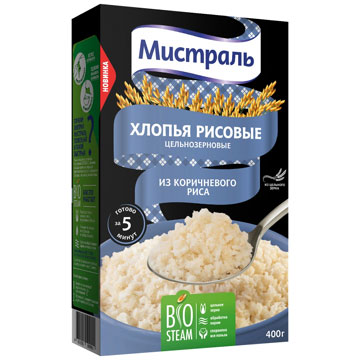 Хлопья Мистраль 400г из коричневого риса