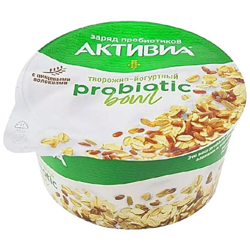 Биопродукт творожно-йогуртный Активия 135г 3,5% отруби/злаки