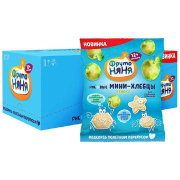Мини-хлебцы рисовые Фруто няня 30г яблоко