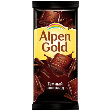 Шоколад Альпен Гольд 80г темный классический