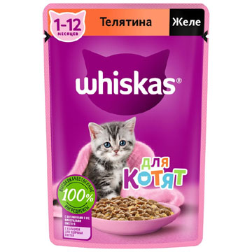Консервы Вискас 75г д/котят желе телятина