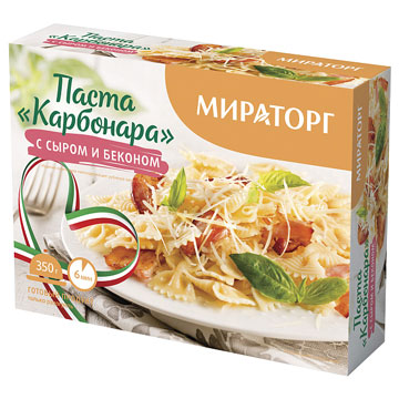 Паста Карбонара 260г с сыром и беконом Мираторг