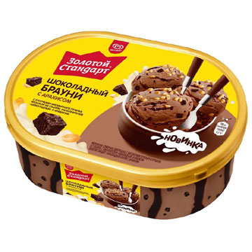 Мороженое Золотой стандарт 445г Шоко брауни с арахисом